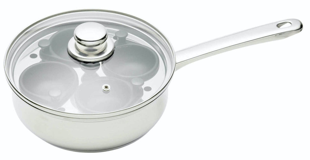 KitchenCraft Stainless Steel Four Hole Egg Poacher image 1