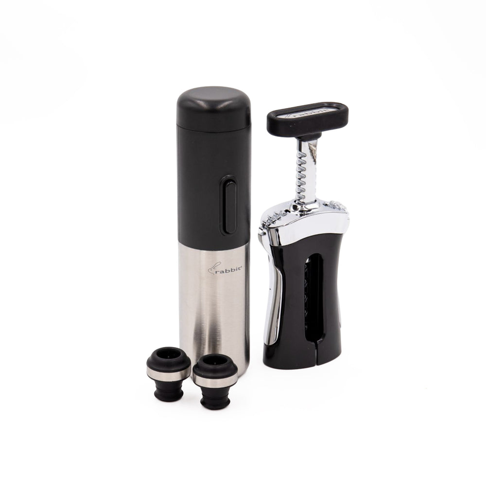 Rabbit Bundle with Electric Preserver Set and Chrome Wing Corkscrew image 1