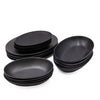 16pc Black Dinnerware Set with 4x 25cm Plates, 4x 35cm Plates, 4 x 25cm Bowls and 4x 30cm Bowls - Caviar image 1