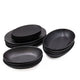 16pc Black Dinnerware Set with 4x 25cm Plates, 4x 35cm Plates, 4 x 25cm Bowls and 4x 30cm Bowls - Caviar