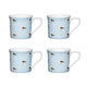 Set of 4 KitchenCraft Fluted China Seagull Mugs