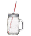 Home Made Traditional Glass Drinks Jar with Straw image 1