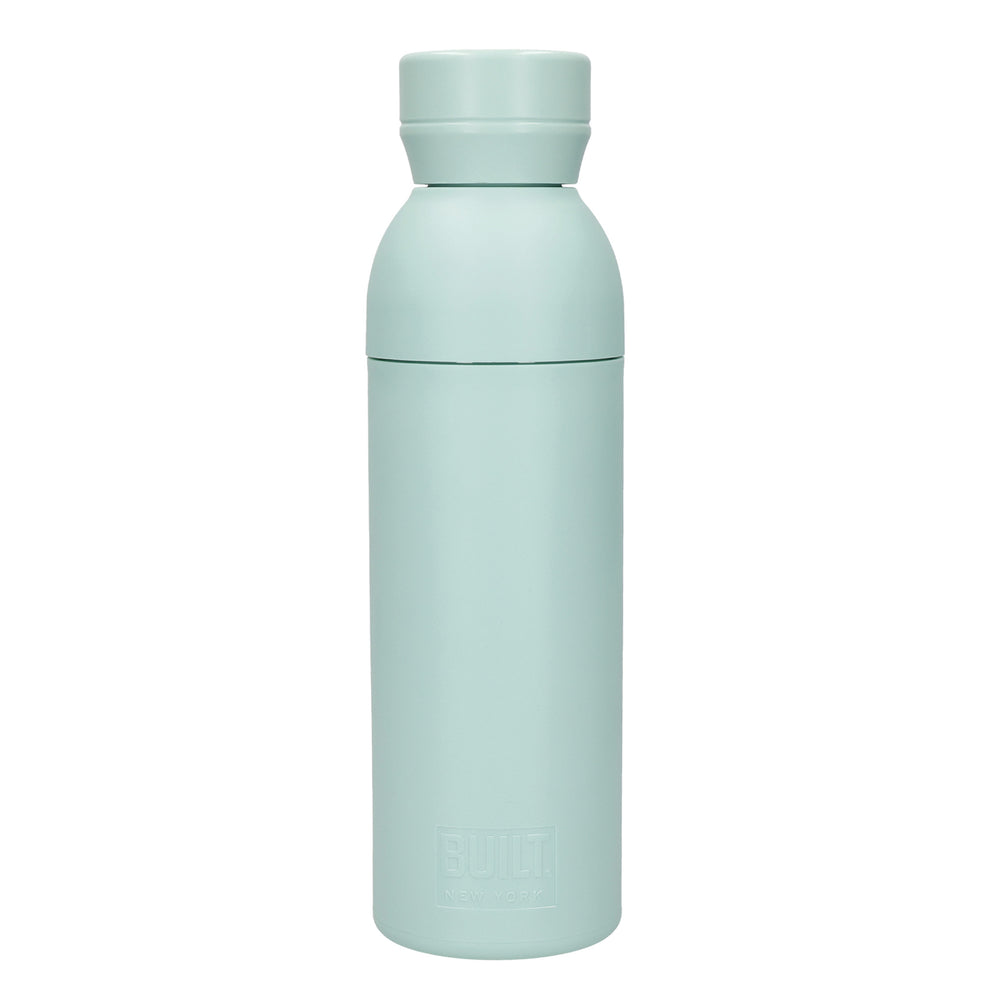 BUILT Planet Bottle, 500ml Recycled Reusable Water Bottle with Leakproof Lid - Green image 1