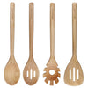 KitchenAid 4-Piece Bamboo Tool Set with Solid Spoon, Slotted Spoon, Slotted Turner and Pasta Server
