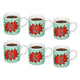 Set of 6 KitchenCraft 80ml Porcelain Cool Dude Espresso Cups