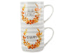 Creative Tops  “Be Happy” and “Hello Lovely” 2-Piece Set of Fine china Stacking Mugs, 8.5 x 12 x 9 cm (3.5” x 4.5” x 3.5”), Grey
