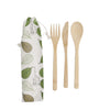 Natural Elements Reusable Bamboo Cutlery Set in Fabric Pouch image 1