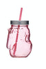 BarCraft Unicorn Pink Glass Drinks Jar with Straw