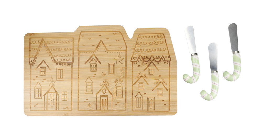 KitchenCraft The Nutcracker Collection Bamboo Cheese Serving Set image 1