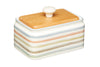 Classic Collection Striped Ceramic Butter Dish with Lid image 1