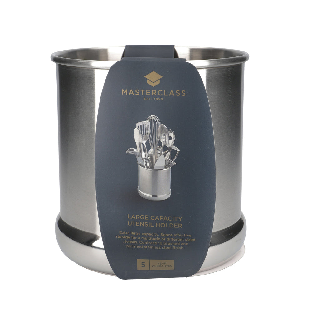 MasterClass Extra Large Stainless Steel Utensil Holder image 1