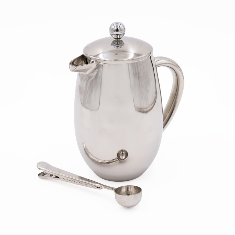 2pc Cafetière Set with Stainless Steel 8-Cup French Press and Coffee Measuring Spoon with Clip image 1