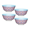 Set of 4 KitchenCraft Blue and Red Mosaic Style Ceramic Bowls image 1