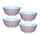 Set of 4 KitchenCraft Blue and Red Mosaic Style Ceramic Bowls