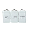 KitchenCraft Living Nostalgia Tea, Coffee and Sugar Canisters in Gift Box, Steel - Vintage Blue