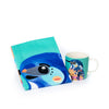 2pc Azure Kingfisher Kitchen Set with 375ml Ceramic Mug and Cotton Tea Towel - Pete Cromer image 1