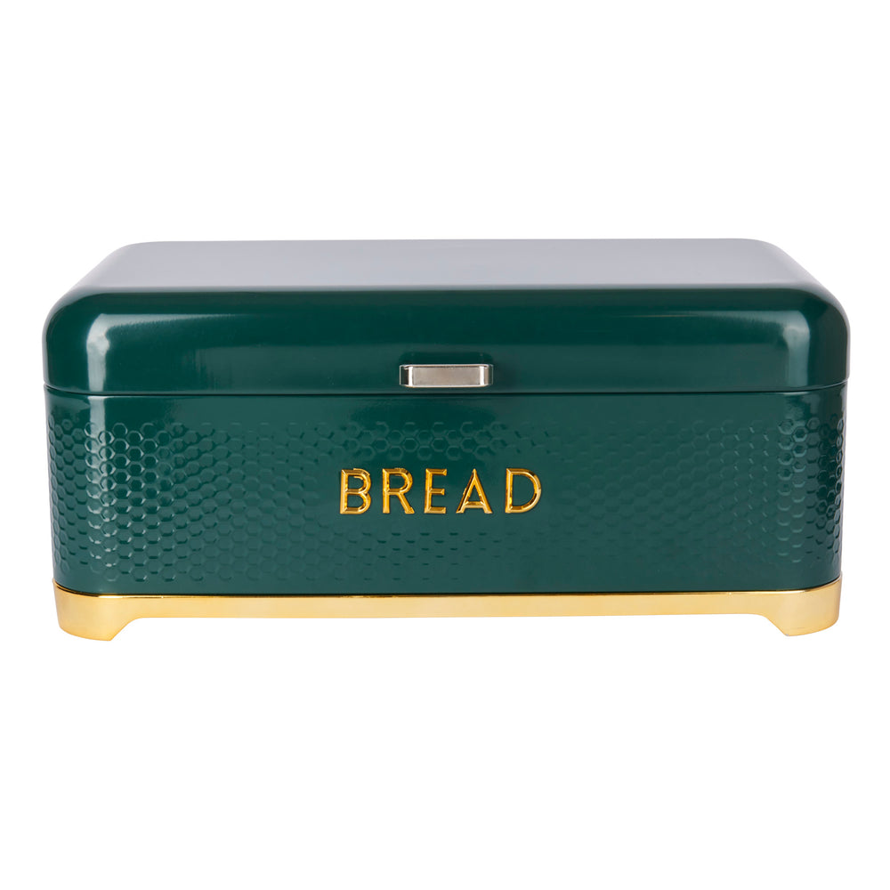 KitchenCraft Lovello Textured Large Bread Bin - Hunter Green image 1