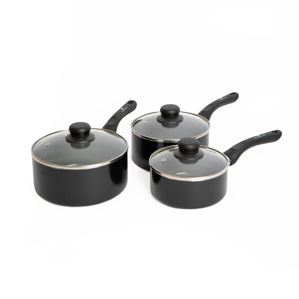 3pc Can-to-Pan Non-Stick Alumninium Saucepan Set,with 16cm, 18cm and 20cm Saucepans with Lids image 1
