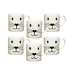 Set of 6 KitchenCraft 80ml Porcelain Cat Face Espresso Cups image 1