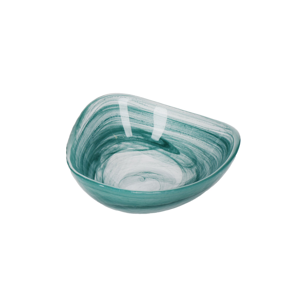 Artesà Glass Serving Bowl - Green Swirl, 13 cm image 1