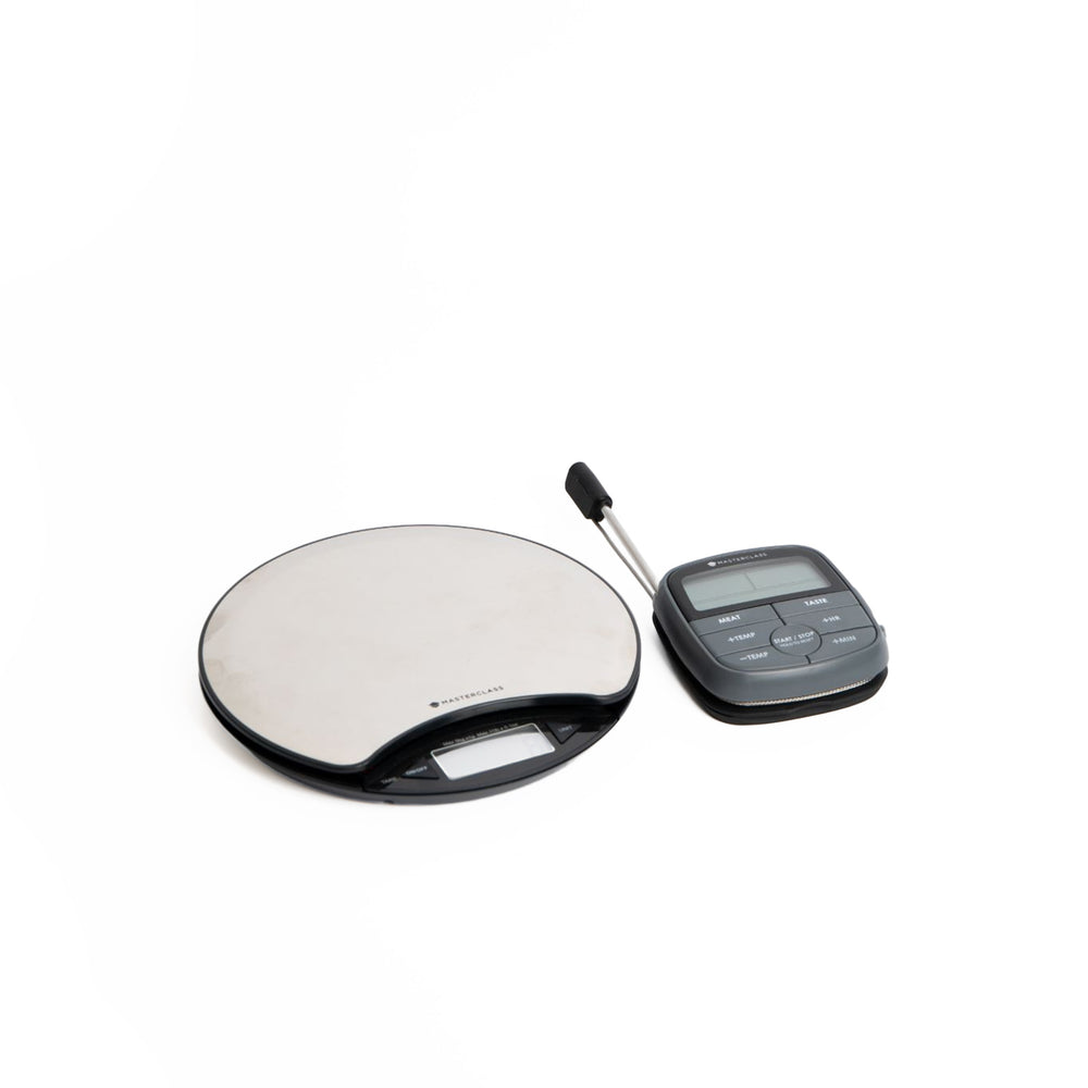 2pc Kitchen Set with Digital 5kg Round Dry & Liquid Platform Weighing Scales and 24hr Kitchen Timer image 1