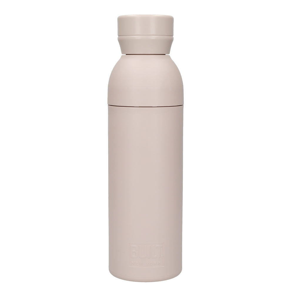 BUILT Planet Bottle, 500ml Recycled Reusable Water Bottle with Leakproof Lid - Pale Pink image 1