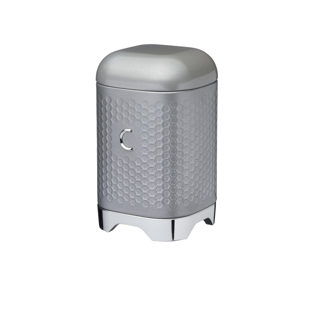 Lovello Retro Coffee Canister with Geometric Textured Finish - Shadow Grey image 1