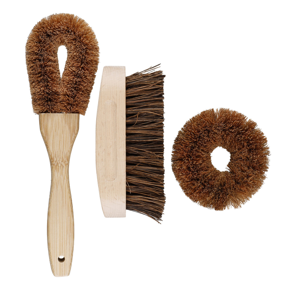 Natural Elements Eco-Friendly Coconut Fibre Brush Set - 3 Pieces image 1