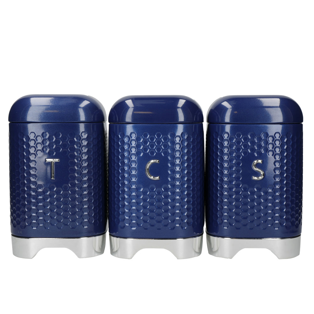 KitchenCraft Lovello Textured Tea, Coffee and Sugar Canisters in