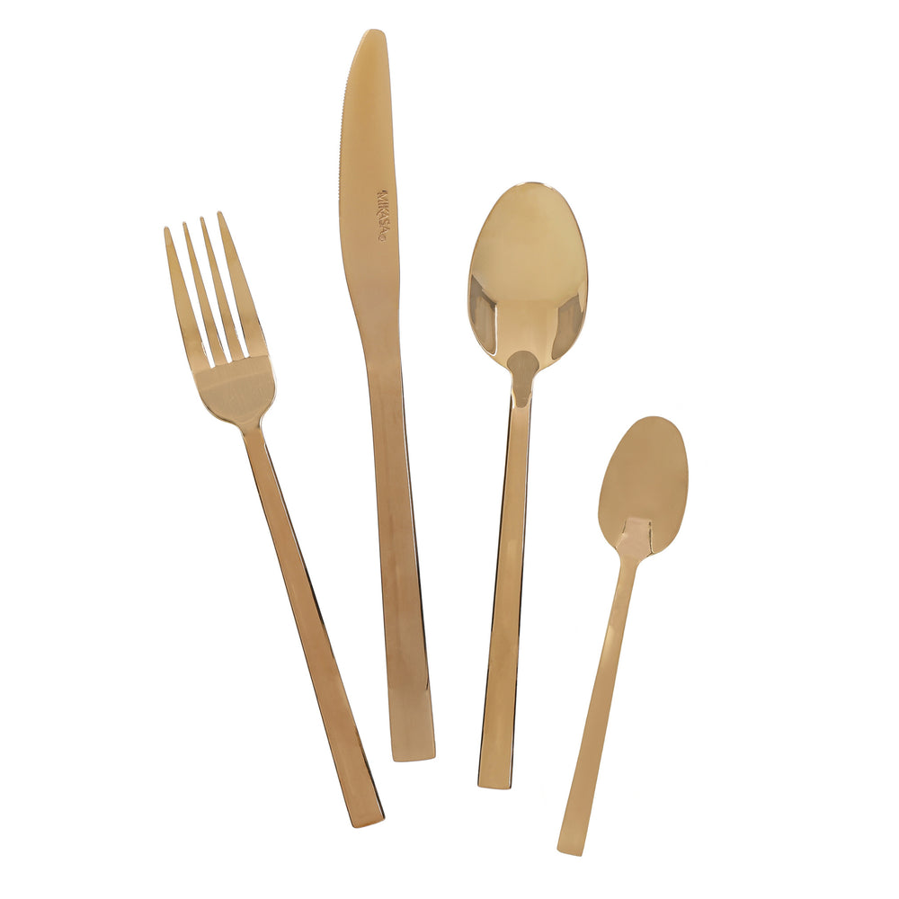 Mikasa Ciara Diseno 16 Piece Cutlery Set PVD Copper image 1