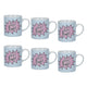 Set of 6 KitchenCraft 80ml Porcelain Girl Power Espresso Cups