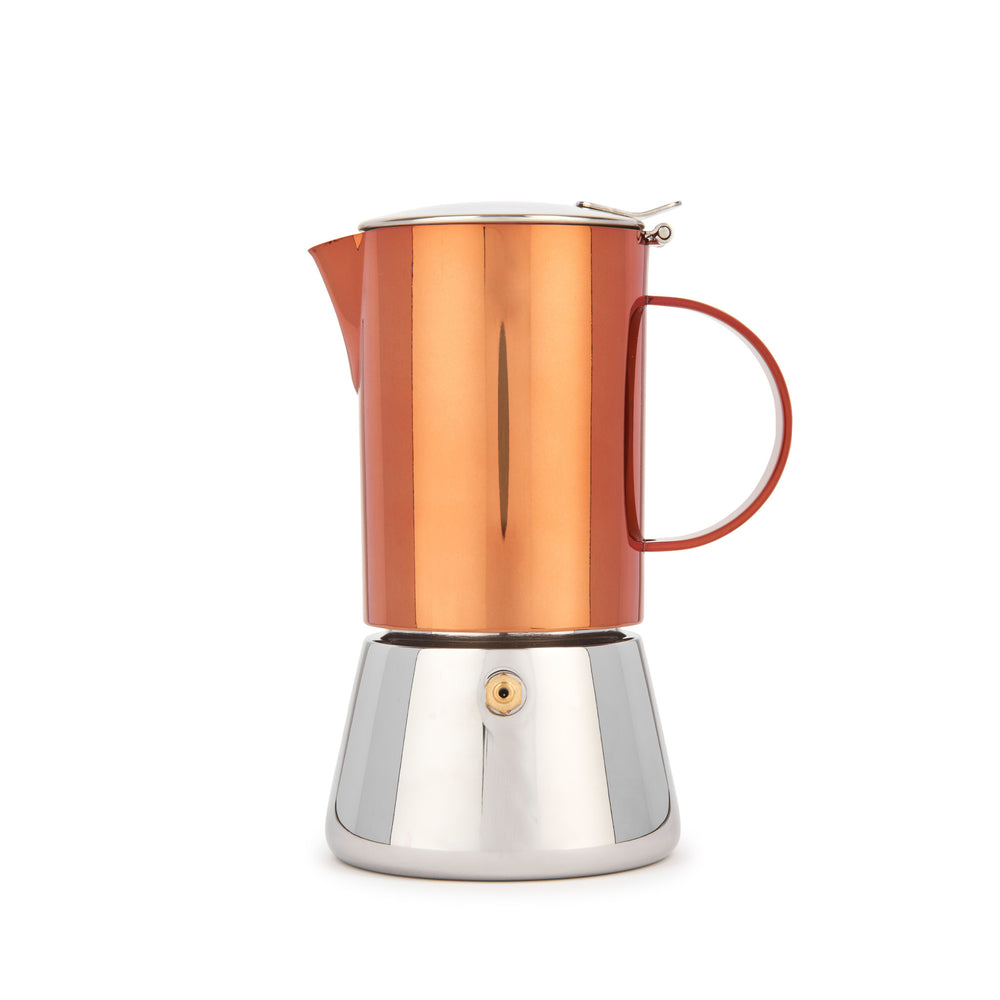 La Cafetière 4 Cup Copper Stovetop Espresso Maker - Stainless Steel, Gift Boxed image 1