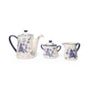 3pc Ceramic Tea Set with 900ml Teapot, Sugar Bowl and Milk Jug - Blue Rose image 1