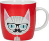 KitchenCraft China 425ml Cat Specs Barrel Shaped Mug image 1