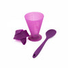 Colourworks Brights Set with Conical Measure, Silicone Roll and Fold Funnel and Spoon - Purple image 1