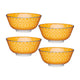 Set of 4 KitchenCraft Orange Spotty Ceramic Bowls