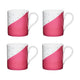 Set of 4 KitchenCraft Set of China Pink Panel Mini Mugs