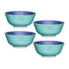 Set of 4 KitchenCraft Contrasting Blue Chevron and Spotty Ceramic Bowls image 1