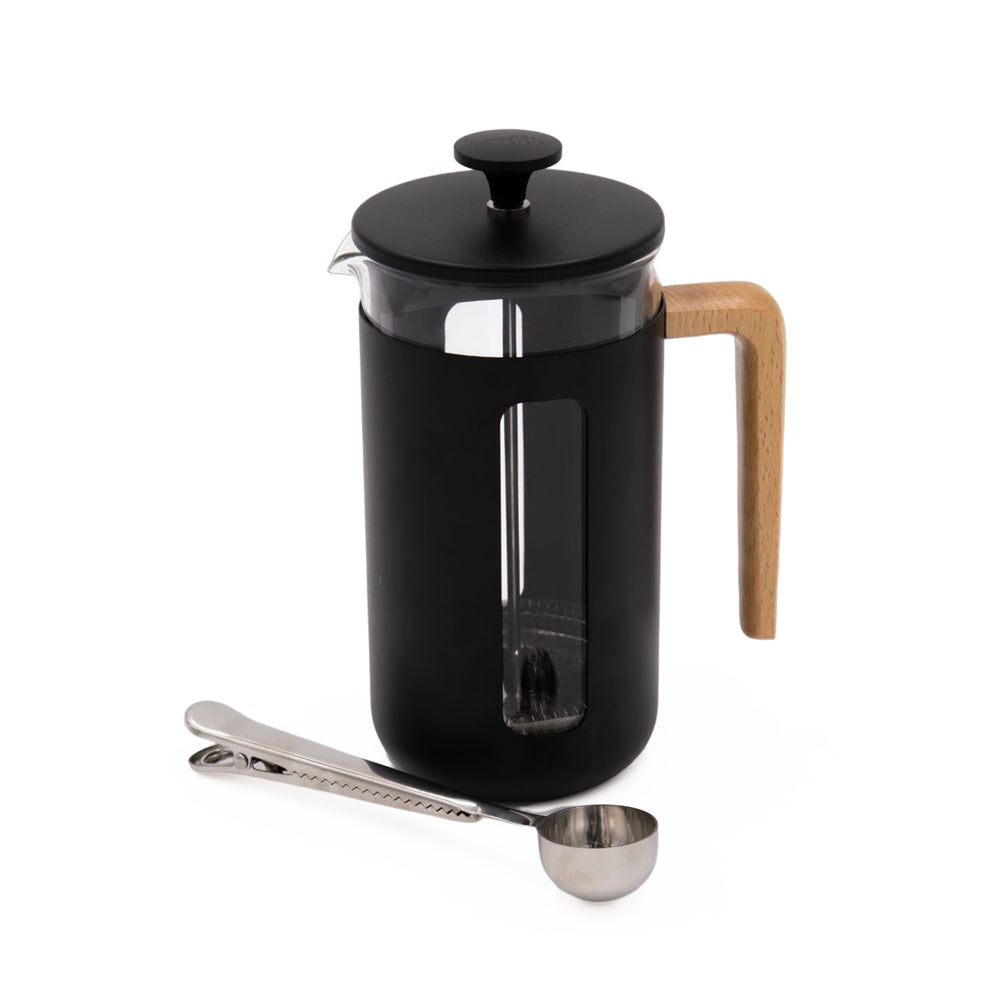 2pc Cafetière Set with Black Pisa 8-Cup Cafetière and Coffee Measuring Spoon with Clip image 1