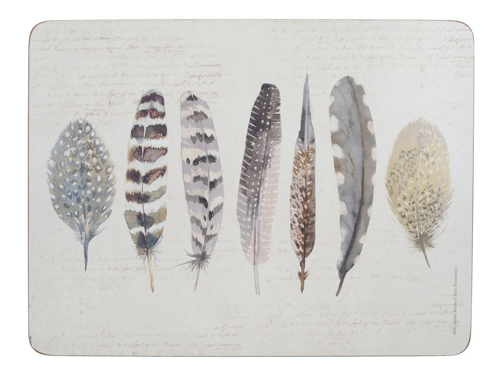 Creative Tops Feathers Pack Of 6 Premium Placemats image 1