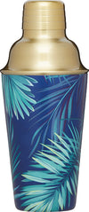 BarCraft Brass Finish Stainless Steel Tropical Leaves Cocktail Shaker image 1