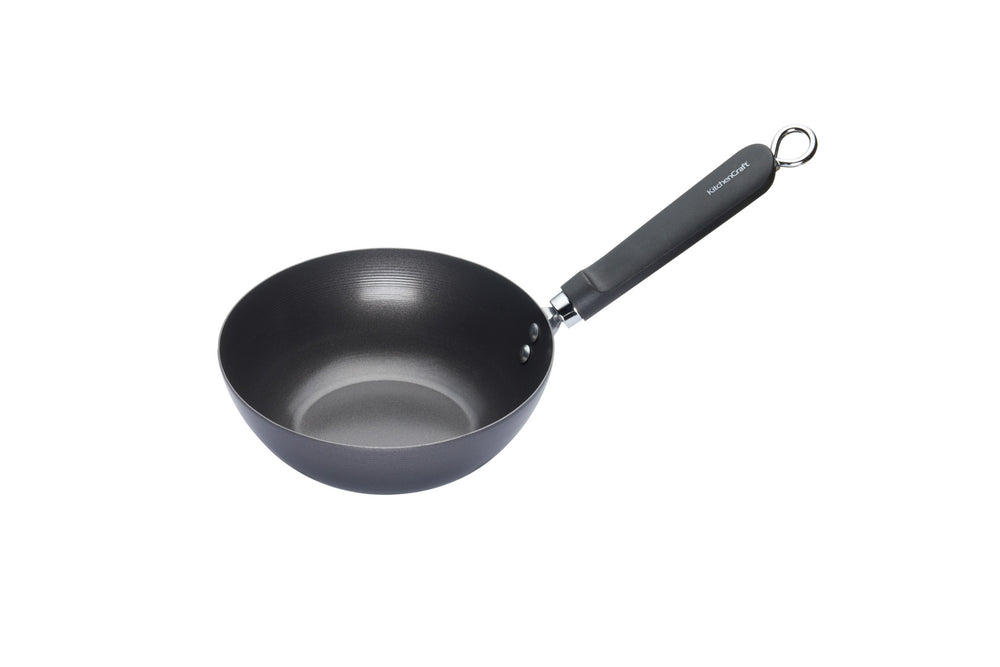 KitchenCraft World of Flavours Oriental Carbon Steel Non-Stick Wok, 20cm image 1