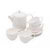 9pc White China Tea Set with 1.2L Teapot, 4x Tea Cups and 4x Saucers - Cashmere image 1
