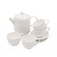 9pc White China Tea Set with 1.2L Teapot, 4x Tea Cups and 4x Saucers - Cashmere
