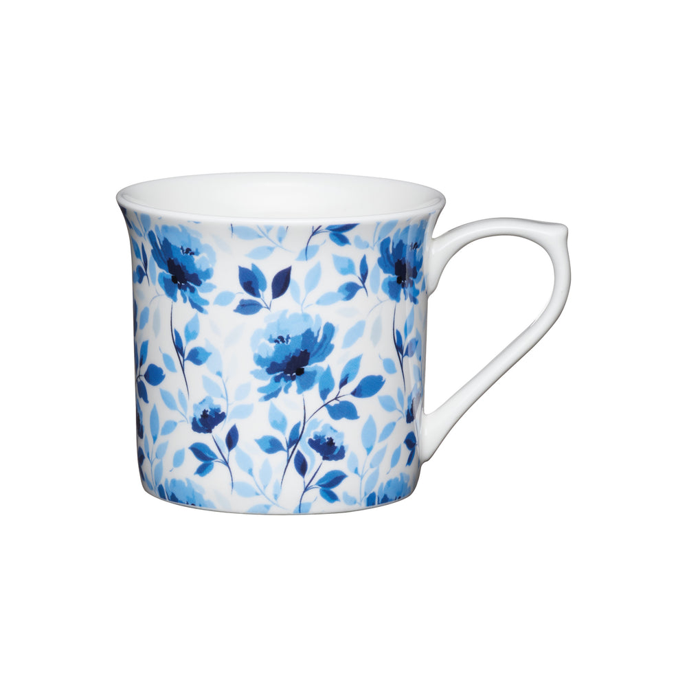 KitchenCraft Blue Rose Fluted Mug, 300ML image 1