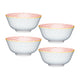 Set of 4 KitchenCraft Geometric Blue Ceramic Bowls