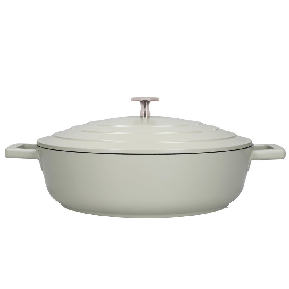 MasterClass Mint Green Cast Aluminium Shallow Casserole Dish, 4L image 1