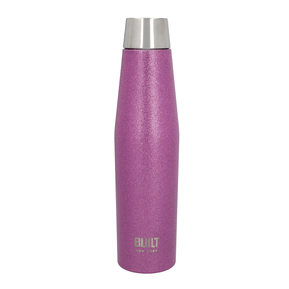 BUILT Apex 540ml Insulated Water Bottle, BPA-Free 18/8 Stainless Steel - Purple Glitter image 1