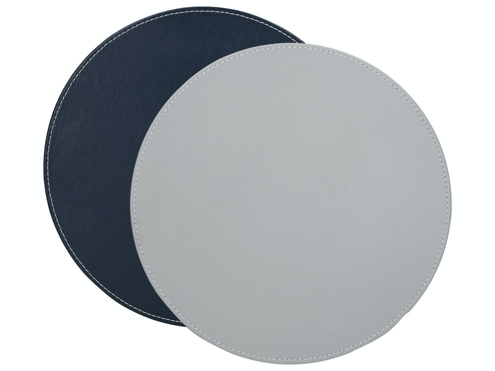 Creative Tops Naturals Premium Pack Of 4 Stitched Edge Faux Leather Placemats Grey image 1