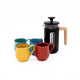 5pc French Press Coffee Set with Black 3-Cup Cafetière and Four Mysa Ceramic Espresso Cups